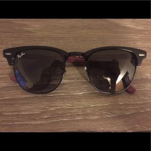 NWOT Black Ray-Ban Clubmaster (purple interior)